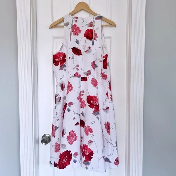 Banana Republic A-Line White Floral Sleeveless Dress - Picture 3 of 7